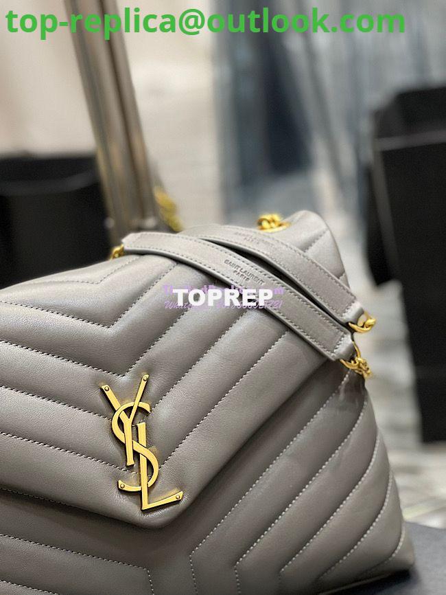Replica YSL Saint Laurent Medium Loulou Bag In Grey "Y" Matelassé Leather 459749 5 Replica YSL Saint Laurent Medium Loulou Bag In Grey "Y" Matelassé Leather 459749 5