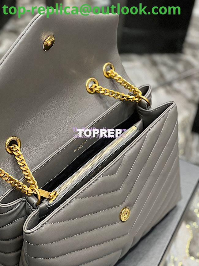 Replica YSL Saint Laurent Medium Loulou Bag In Grey "Y" Matelassé Leather 459749 8 Replica YSL Saint Laurent Medium Loulou Bag In Grey "Y" Matelassé Leather 459749 8