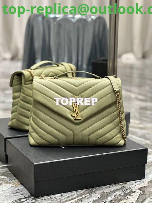 Replica YSL Saint Laurent Medium Loulou Bag In Green "Y" Matelassé Leather 459749 2