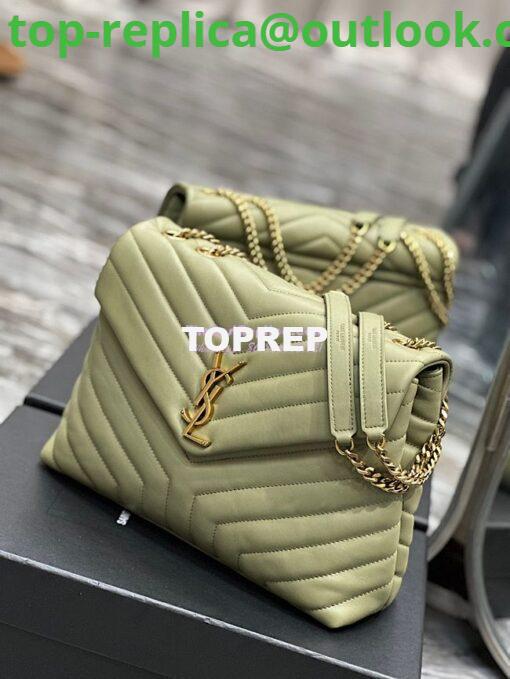 Replica YSL Saint Laurent Medium Loulou Bag In Green "Y" Matelassé Leather 459749 4