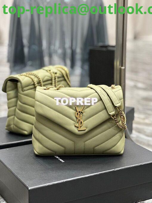 Replica Yves Saint Laurent YSL Loulou Small In Matelassé “Y” Leather Green 494699