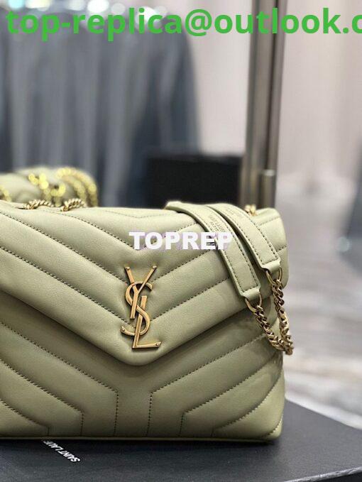 Replica Yves Saint Laurent YSL Loulou Small In Matelassé “Y” Leather Green 494699 3