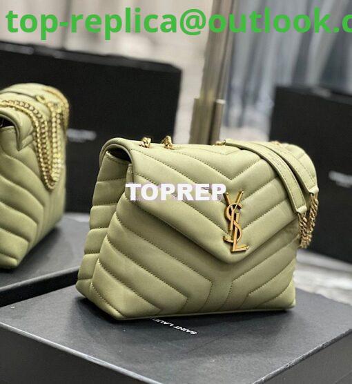 Replica Yves Saint Laurent YSL Loulou Small In Matelassé “Y” Leather Green 494699 7