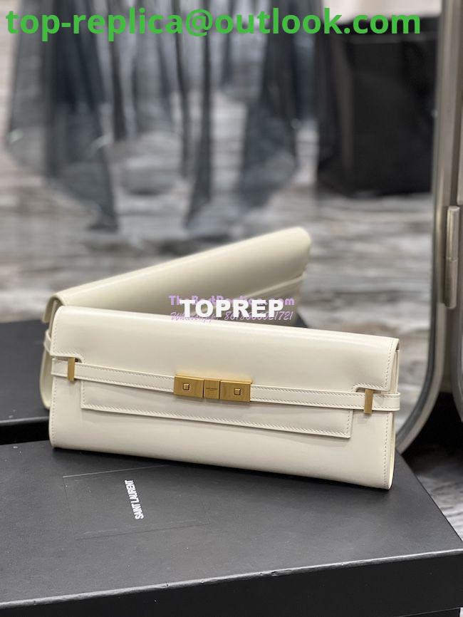 Replica YSL Saint Laurent Manhattan Clutch In Box Leather 695949 Blanc 2 Replica YSL Saint Laurent Manhattan Clutch In Box Leather 695949 Blanc 2