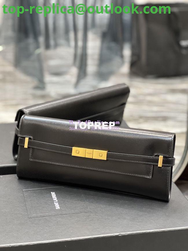 Replica YSL Saint Laurent Manhattan Clutch In Box Leather 695949 Black 3 Replica YSL Saint Laurent Manhattan Clutch In Box Leather 695949 Black 3