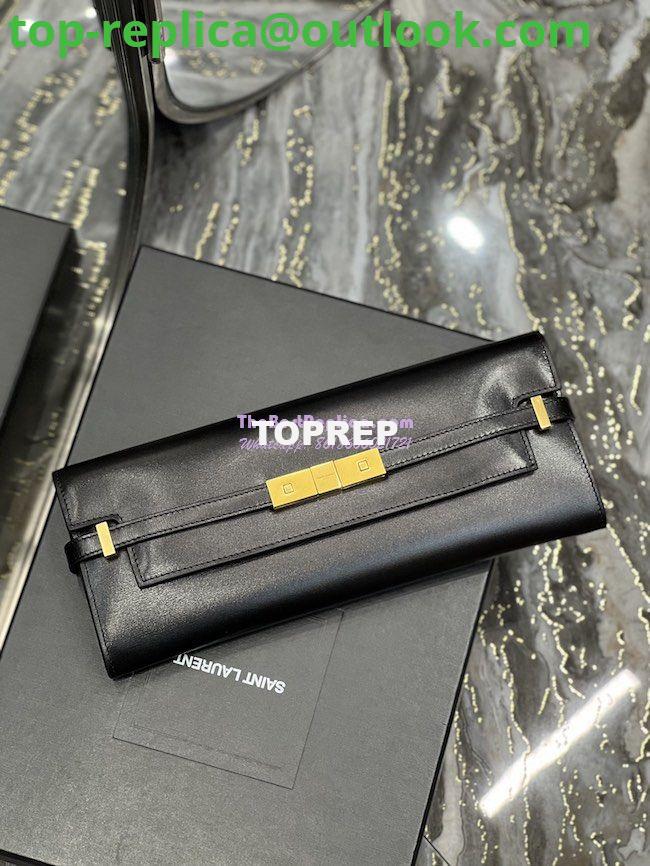 Replica YSL Saint Laurent Manhattan Clutch In Box Leather 695949 Black 5 Replica YSL Saint Laurent Manhattan Clutch In Box Leather 695949 Black 5