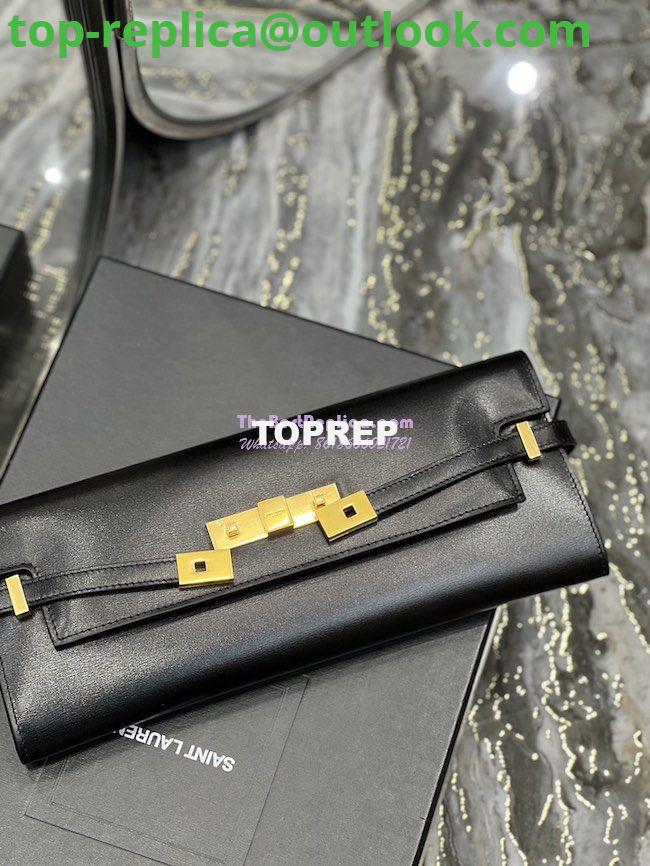 Replica YSL Saint Laurent Manhattan Clutch In Box Leather 695949 Black 6 Replica YSL Saint Laurent Manhattan Clutch In Box Leather 695949 Black 6
