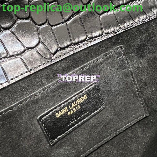 Replica YSL Saint Laurent Manhattan Clutch In Crocodile-Embossed Leather 695949 Black 11 Replica YSL Saint Laurent Manhattan Clutch In Crocodile-Embossed Leather 695949 Black 11