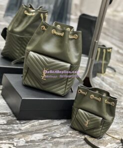 Replica YSL Saint Laurent Joe Backpack In Lambskin 672609 Vert Fonce