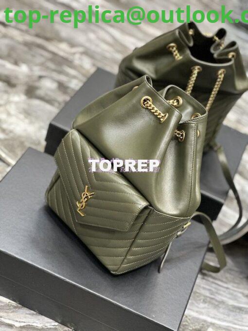 Replica YSL Saint Laurent Joe Backpack In Lambskin 672609 Vert Fonce 5