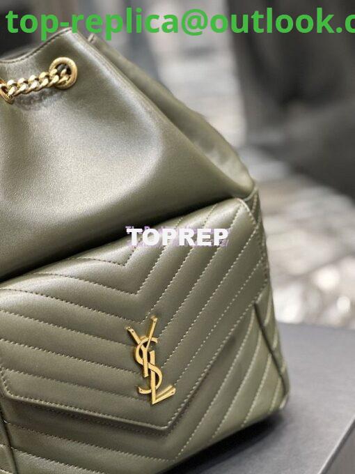 Replica YSL Saint Laurent Joe Backpack In Lambskin 672609 Vert Fonce 8