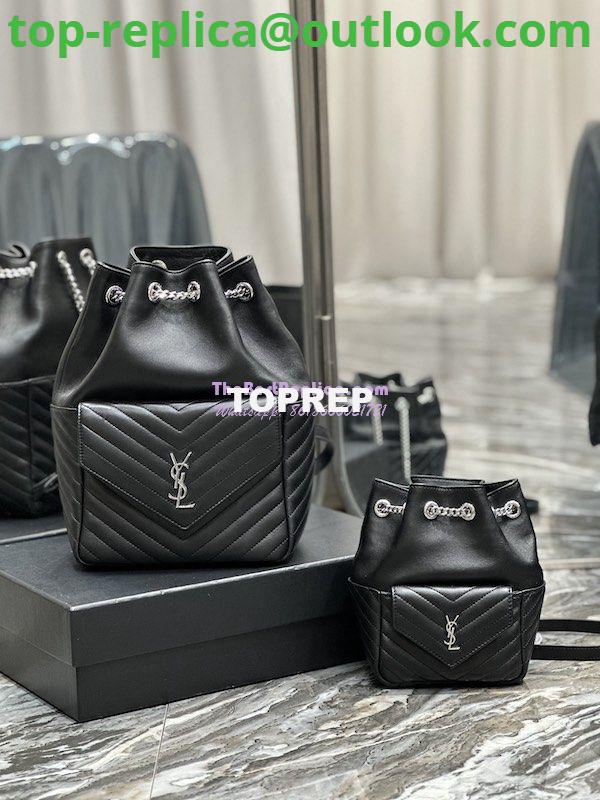 Replica YSL Saint Laurent Joe Backpack In Lambskin 672609 Black Silver Hardware Replica YSL Saint Laurent Joe Backpack In Lambskin 672609 Black Silver Hardware