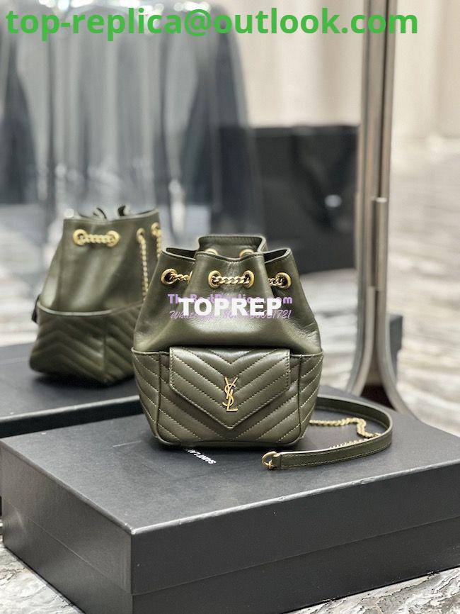Replica YSL Saint Laurent Joe Mini Bucket Bag In Quilted Lambskin 7016311 Vert Fonce Replica YSL Saint Laurent Joe Mini Bucket Bag In Quilted Lambskin 7016311 Vert Fonce