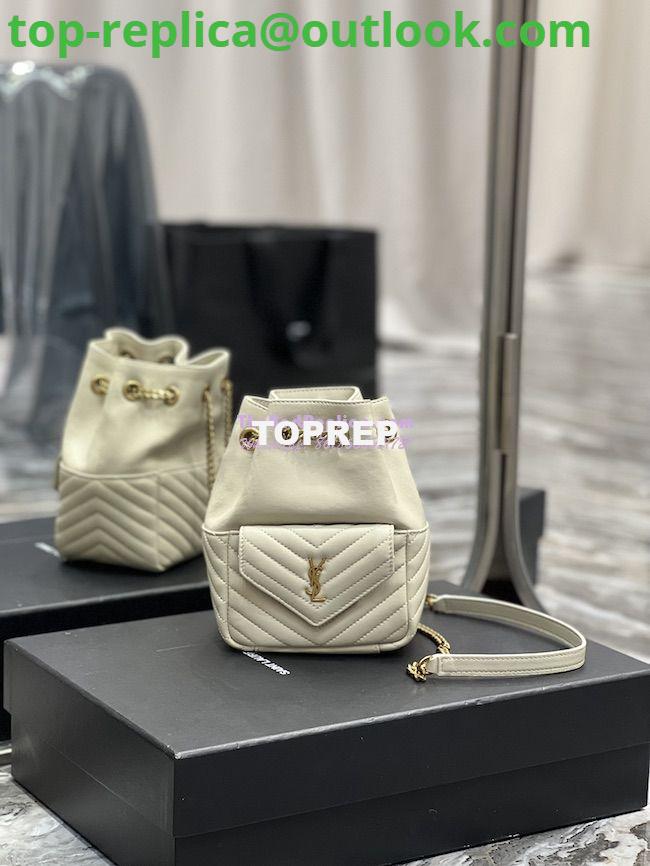 Replica YSL Saint Laurent Joe Mini Bucket Bag In Quilted Lambskin 7016311 Blanc 4 Replica YSL Saint Laurent Joe Mini Bucket Bag In Quilted Lambskin 7016311 Blanc 4