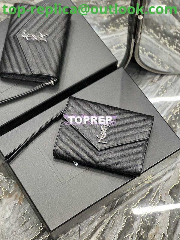Replica YSL Saint Laurent Monogram Clutch in Quilted Grain De Poudre Embossed Leather 617662 Black Silver Hardware 4 Replica YSL Saint Laurent Monogram Clutch in Quilted Grain De Poudre Embossed Leather 617662 Black Silver Hardware 4