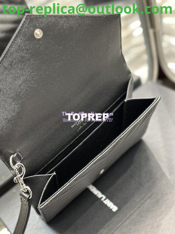 Replica YSL Saint Laurent Monogram Clutch in Quilted Grain De Poudre Embossed Leather 617662 Black Silver Hardware 8 Replica YSL Saint Laurent Monogram Clutch in Quilted Grain De Poudre Embossed Leather 617662 Black Silver Hardware 8