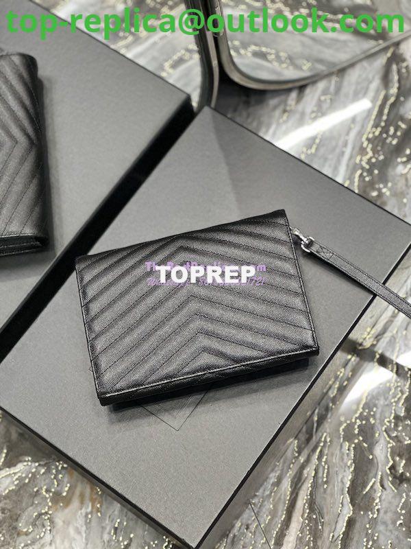 Replica YSL Saint Laurent Monogram Clutch in Quilted Grain De Poudre Embossed Leather 617662 Black Silver Hardware 9 Replica YSL Saint Laurent Monogram Clutch in Quilted Grain De Poudre Embossed Leather 617662 Black Silver Hardware 9