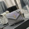 Replica YSL Saint Laurent Monogram Clutch in Quilted Grain De Poudre Embossed Leather 617662 Black Silver Hardware 11