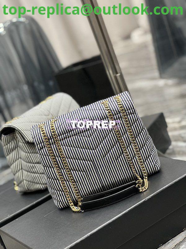 Replica YSL Saint Laurent Loulou Small Chain Bag In "Y"-Quilted Striped Denim 494699 9 Replica YSL Saint Laurent Loulou Small Chain Bag In "Y"-Quilted Striped Denim 494699 9