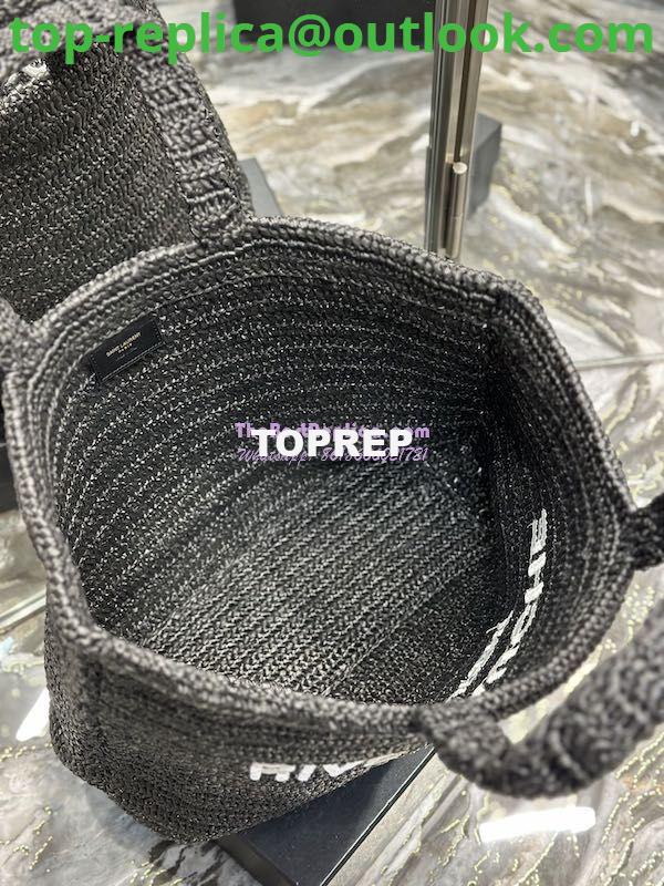 Replica YSL Saint Laurent Rive Gauche Supple Tote Bag In Raffia Crochet 688864 Black 7 Replica YSL Saint Laurent Rive Gauche Supple Tote Bag In Raffia Crochet 688864 Black 7