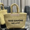 Replica YSL Saint Laurent Rive Gauche Supple Tote Bag In Raffia Crochet 688864 Red 11