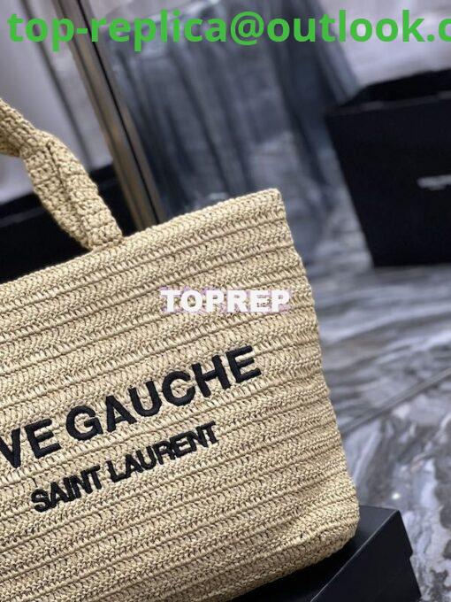 Replica YSL Saint Laurent Rive Gauche Supple Tote Bag In Raffia Crochet 688864 Naturel 6