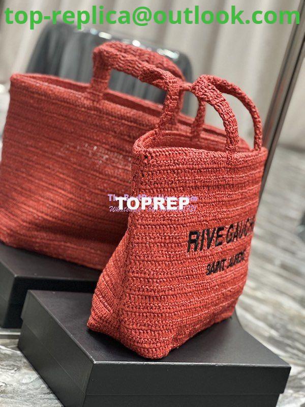 Replica YSL Saint Laurent Rive Gauche Supple Tote Bag In Raffia Crochet 688864 Red 5 Replica YSL Saint Laurent Rive Gauche Supple Tote Bag In Raffia Crochet 688864 Red 5