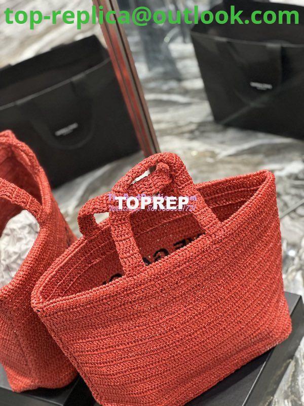 Replica YSL Saint Laurent Rive Gauche Supple Tote Bag In Raffia Crochet 688864 Red 8 Replica YSL Saint Laurent Rive Gauche Supple Tote Bag In Raffia Crochet 688864 Red 8