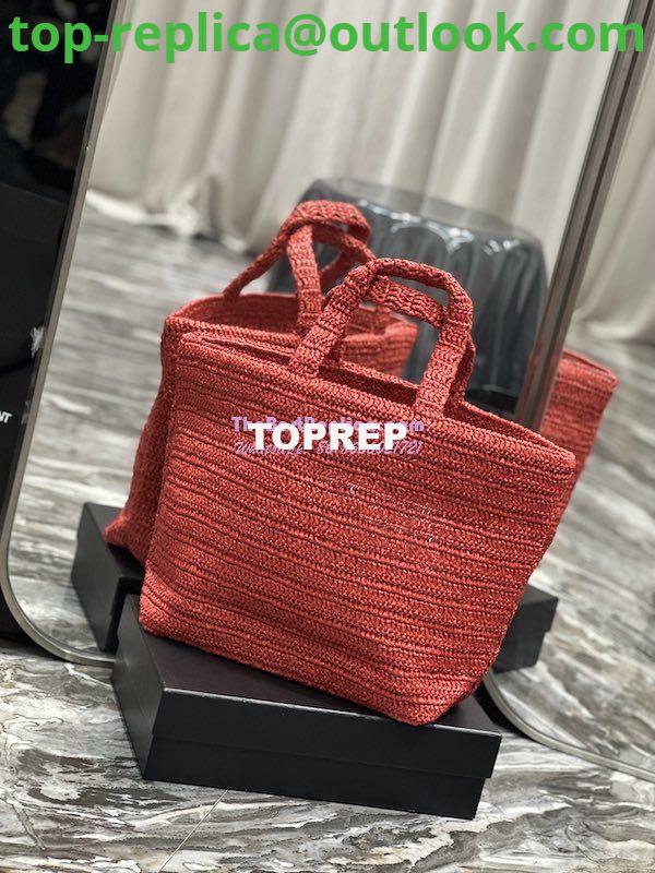Replica YSL Saint Laurent Rive Gauche Supple Tote Bag In Raffia Crochet 688864 Red 9 Replica YSL Saint Laurent Rive Gauche Supple Tote Bag In Raffia Crochet 688864 Red 9