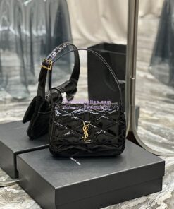 Replica YSL Saint Laurent Le 57 Hobo Bag In Quilted Patent 6985672 Black Replica YSL Saint Laurent Le 57 Hobo Bag In Quilted Patent 6985672 Black