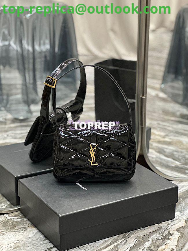 Replica YSL Saint Laurent Le 57 Hobo Bag In Quilted Patent 6985672 Black Replica YSL Saint Laurent Le 57 Hobo Bag In Quilted Patent 6985672 Black