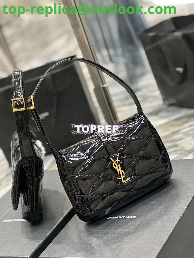 Replica YSL Saint Laurent Le 57 Hobo Bag In Quilted Patent 6985672 Black 2 Replica YSL Saint Laurent Le 57 Hobo Bag In Quilted Patent 6985672 Black 2