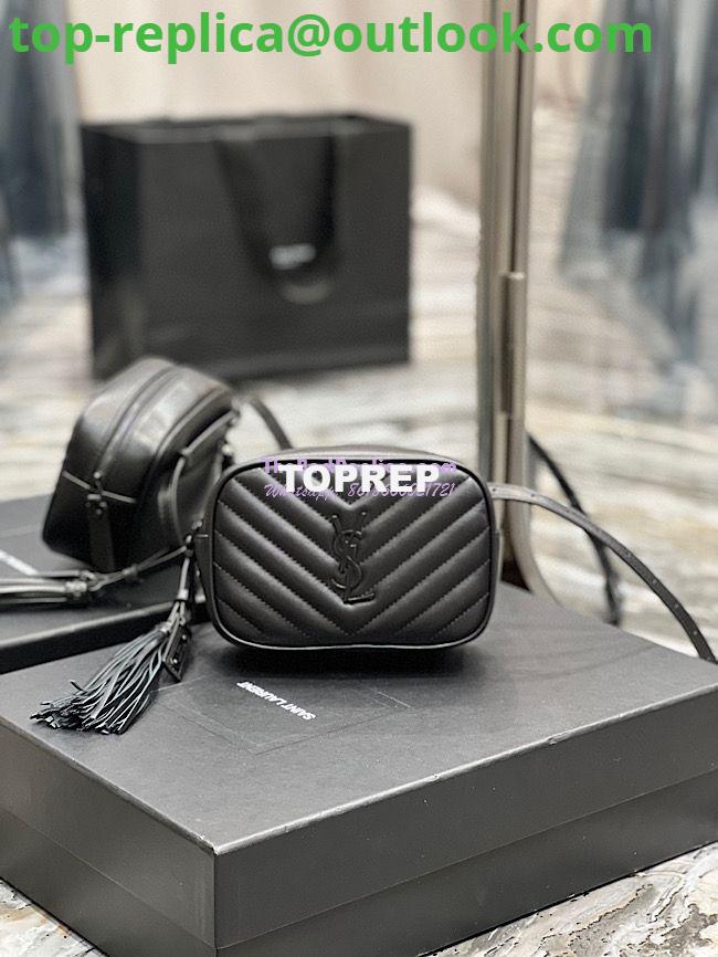 Replica YSL Saint Laurent Lou Belt Bag In Quilted Leather All Black 2 Replica YSL Saint Laurent Lou Belt Bag In Quilted Leather All Black 2