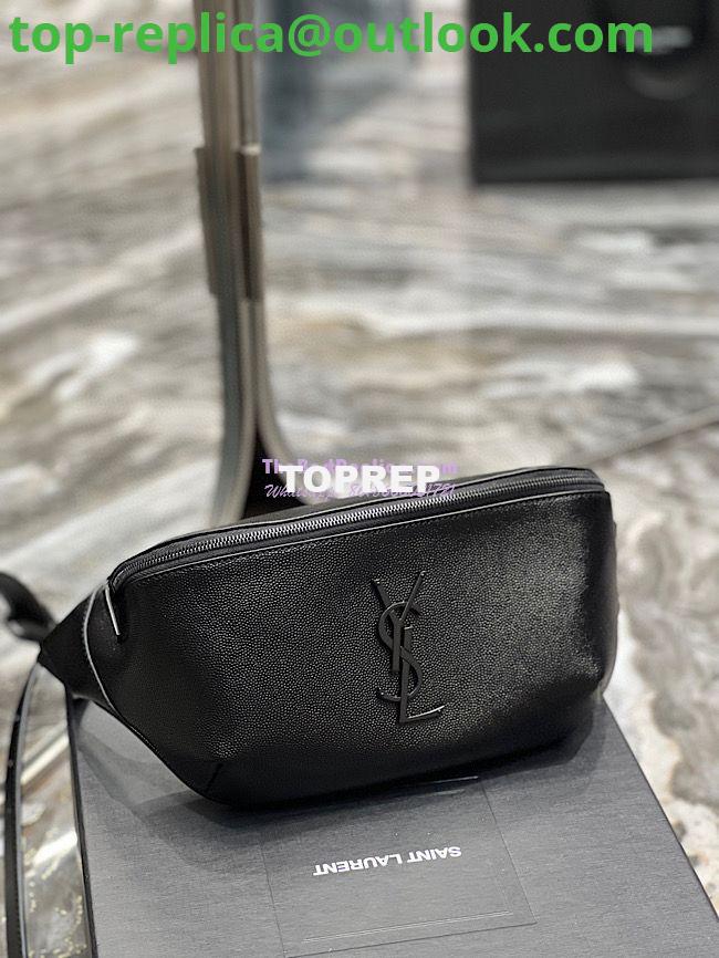 Replica YSL Saint Laurent Cassandre Classic Belt Bag In Grain De Poudre Embossed Leather 589959 All Black 2 Replica YSL Saint Laurent Cassandre Classic Belt Bag In Grain De Poudre Embossed Leather 589959 All Black 2