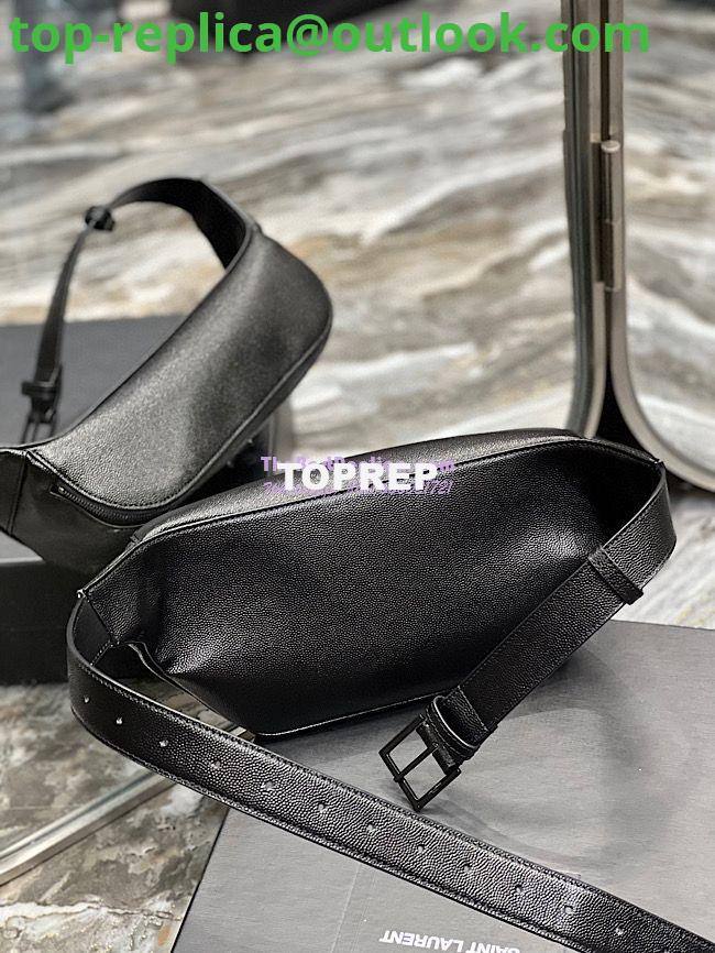 Replica YSL Saint Laurent Cassandre Classic Belt Bag In Grain De Poudre Embossed Leather 589959 All Black 8 Replica YSL Saint Laurent Cassandre Classic Belt Bag In Grain De Poudre Embossed Leather 589959 All Black 8