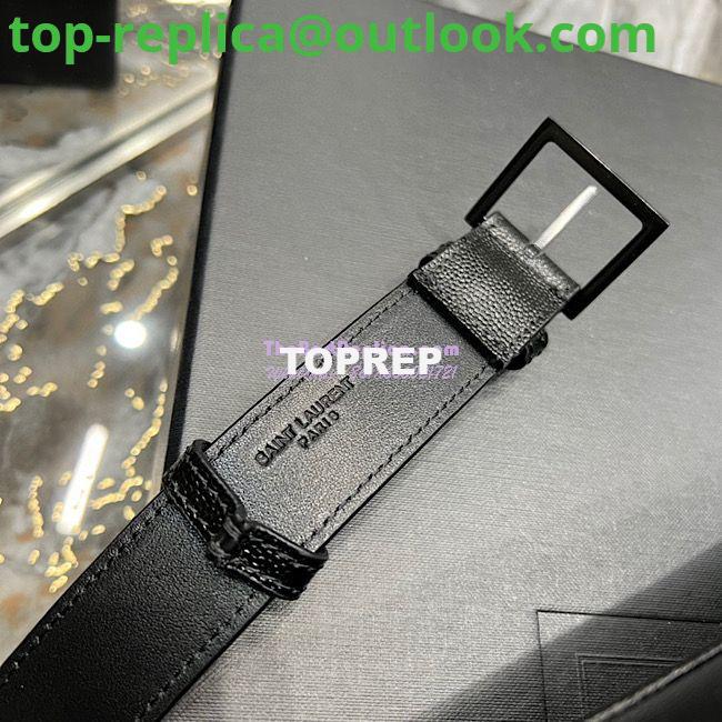 Replica YSL Saint Laurent Cassandre Classic Belt Bag In Grain De Poudre Embossed Leather 589959 All Black 10 Replica YSL Saint Laurent Cassandre Classic Belt Bag In Grain De Poudre Embossed Leather 589959 All Black 10