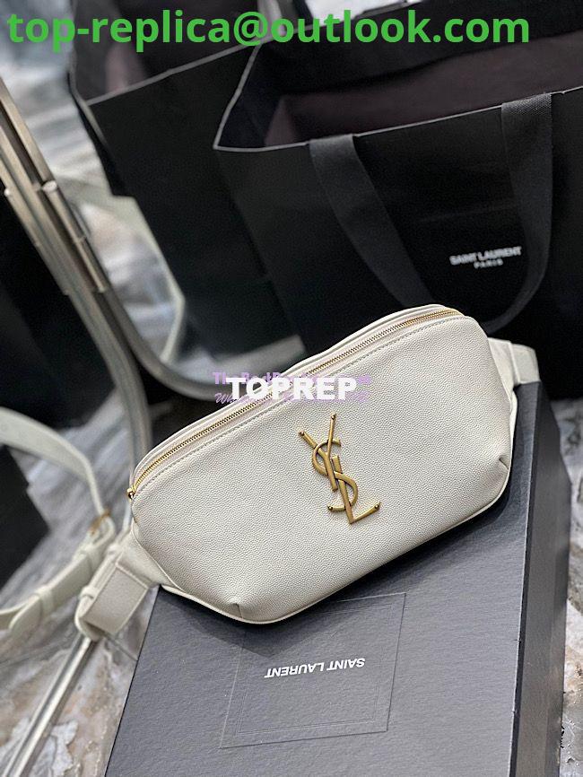 Replica YSL Saint Laurent Cassandre Classic Belt Bag In Grain De Poudre Embossed Leather 589959 White 2 Replica YSL Saint Laurent Cassandre Classic Belt Bag In Grain De Poudre Embossed Leather 589959 White 2