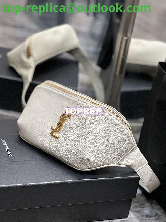 Replica YSL Saint Laurent Cassandre Classic Belt Bag In Grain De Poudre Embossed Leather 589959 White 4 Replica YSL Saint Laurent Cassandre Classic Belt Bag In Grain De Poudre Embossed Leather 589959 White 4