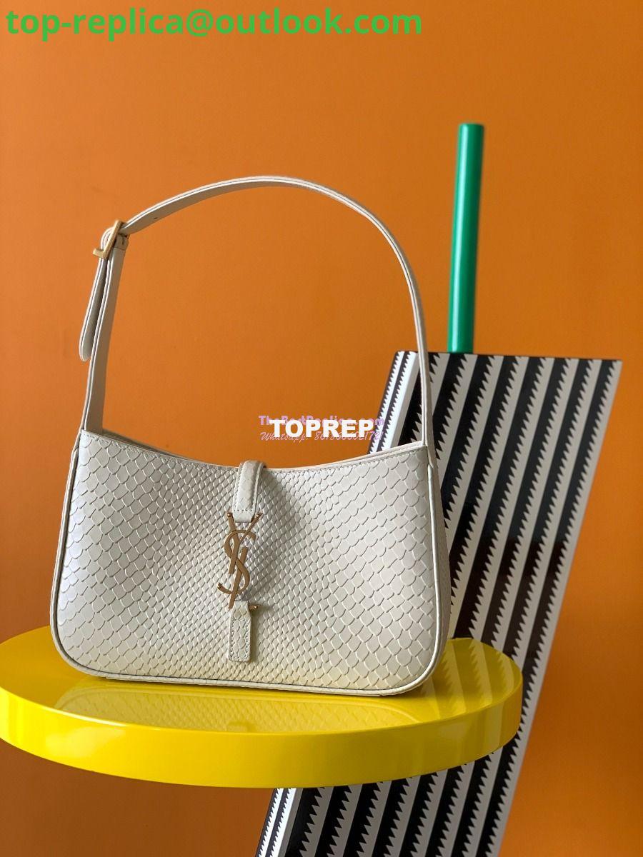 Replica YSL Saint Laurent Le 5 à 7 in ivory python hobo bag 657228 2 Replica YSL Saint Laurent Le 5 à 7 in ivory python hobo bag 657228 2
