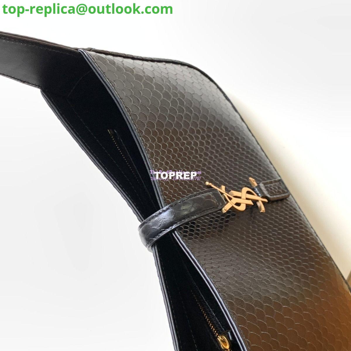 Replica YSL Saint Laurent Le 5 à 7 in black python hobo bag 657228 9 Replica YSL Saint Laurent Le 5 à 7 in black python hobo bag 657228 9