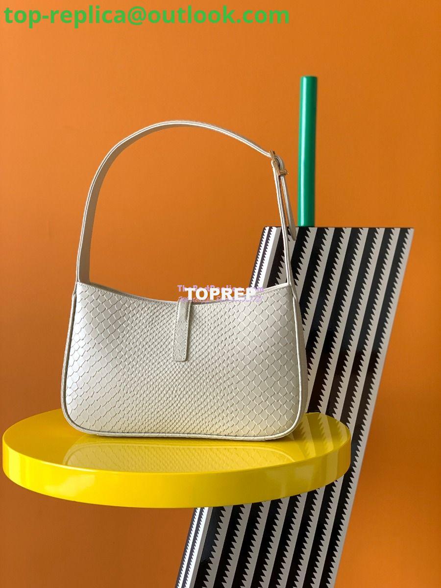 Replica YSL Saint Laurent Le 5 à 7 in ivory python hobo bag 657228 5 Replica YSL Saint Laurent Le 5 à 7 in ivory python hobo bag 657228 5
