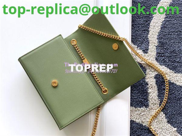 Replica YSL Saint Laurent Kate small chain bag in grain de poudre embossed leather 469390 avocado green 7 Replica YSL Saint Laurent Kate small chain bag in grain de poudre embossed leather 469390 avocado green 7