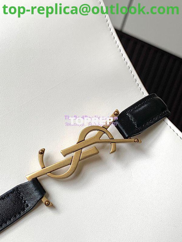 Replica YSL Saint Laurent Le 5 à 7 hobo bag in Black White calfskin Smooth leather 3 Replica YSL Saint Laurent Le 5 à 7 hobo bag in Black White calfskin Smooth leather 3