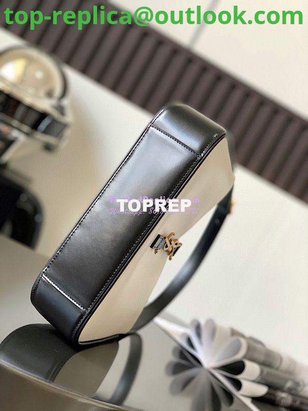 Replica YSL Saint Laurent Le 5 à 7 hobo bag in Black White calfskin Smooth leather 8 Replica YSL Saint Laurent Le 5 à 7 hobo bag in Black White calfskin Smooth leather 8