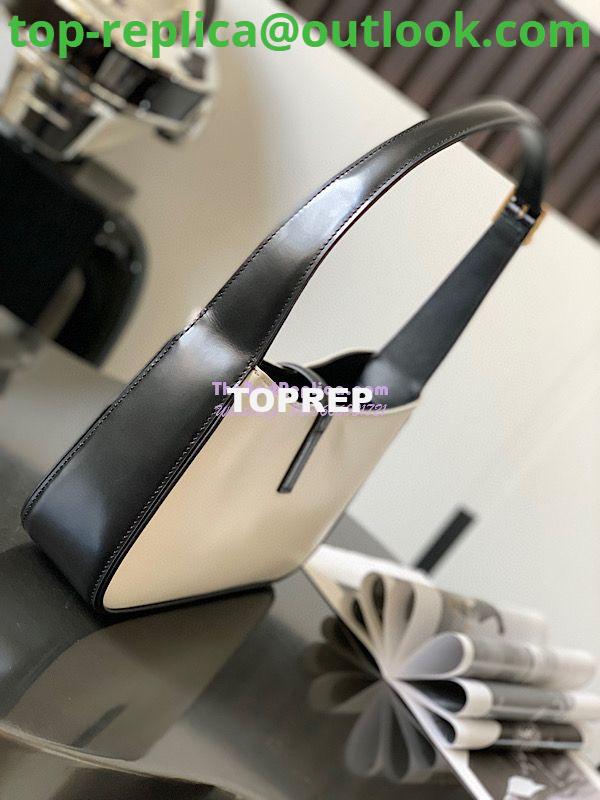 Replica YSL Saint Laurent Le 5 à 7 hobo bag in Black White calfskin Smooth leather 10 Replica YSL Saint Laurent Le 5 à 7 hobo bag in Black White calfskin Smooth leather 10