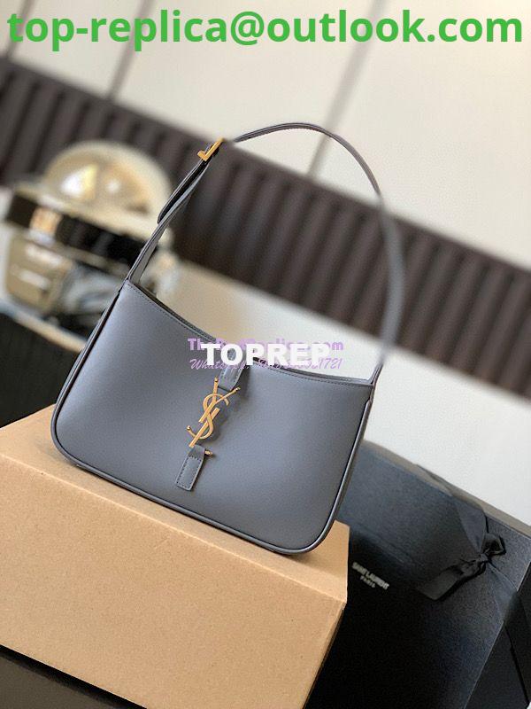 Replica YSL Saint Laurent Le 5 à 7 hobo bag in Grey calfskin Smooth leather Replica YSL Saint Laurent Le 5 à 7 hobo bag in Grey calfskin Smooth leather