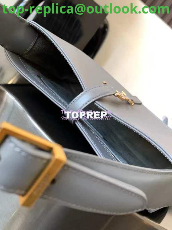 Replica YSL Saint Laurent Le 5 à 7 hobo bag in Grey calfskin Smooth leather 4 Replica YSL Saint Laurent Le 5 à 7 hobo bag in Grey calfskin Smooth leather 4