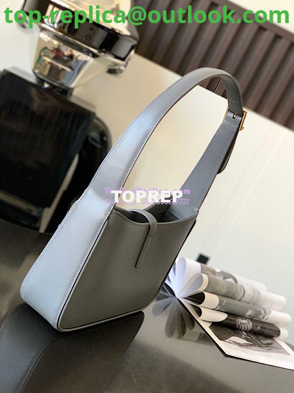 Replica YSL Saint Laurent Le 5 à 7 hobo bag in Grey calfskin Smooth leather 5 Replica YSL Saint Laurent Le 5 à 7 hobo bag in Grey calfskin Smooth leather 5