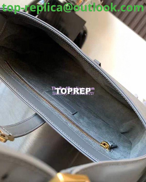 Replica YSL Saint Laurent Le 5 à 7 hobo bag in Grey calfskin Smooth leather 7 Replica YSL Saint Laurent Le 5 à 7 hobo bag in Grey calfskin Smooth leather 7