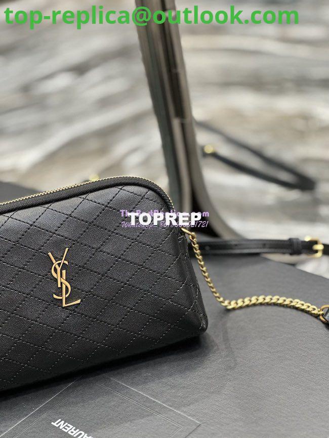 Replica YSL Saint Laurent Gaby Chain Pouch In Quilted Lambskin 7336671 Black 3 Replica YSL Saint Laurent Gaby Chain Pouch In Quilted Lambskin 7336671 Black 3